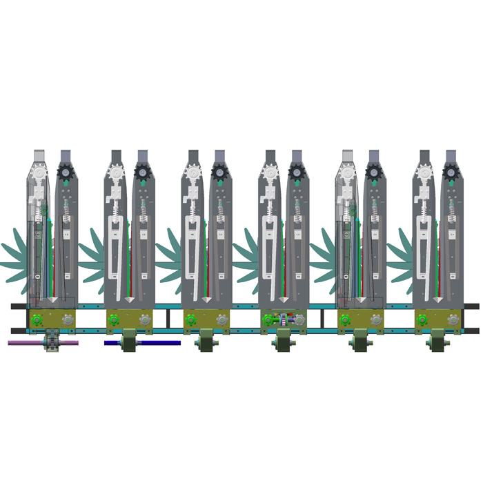 可調(diào)行距的玉米收割割臺